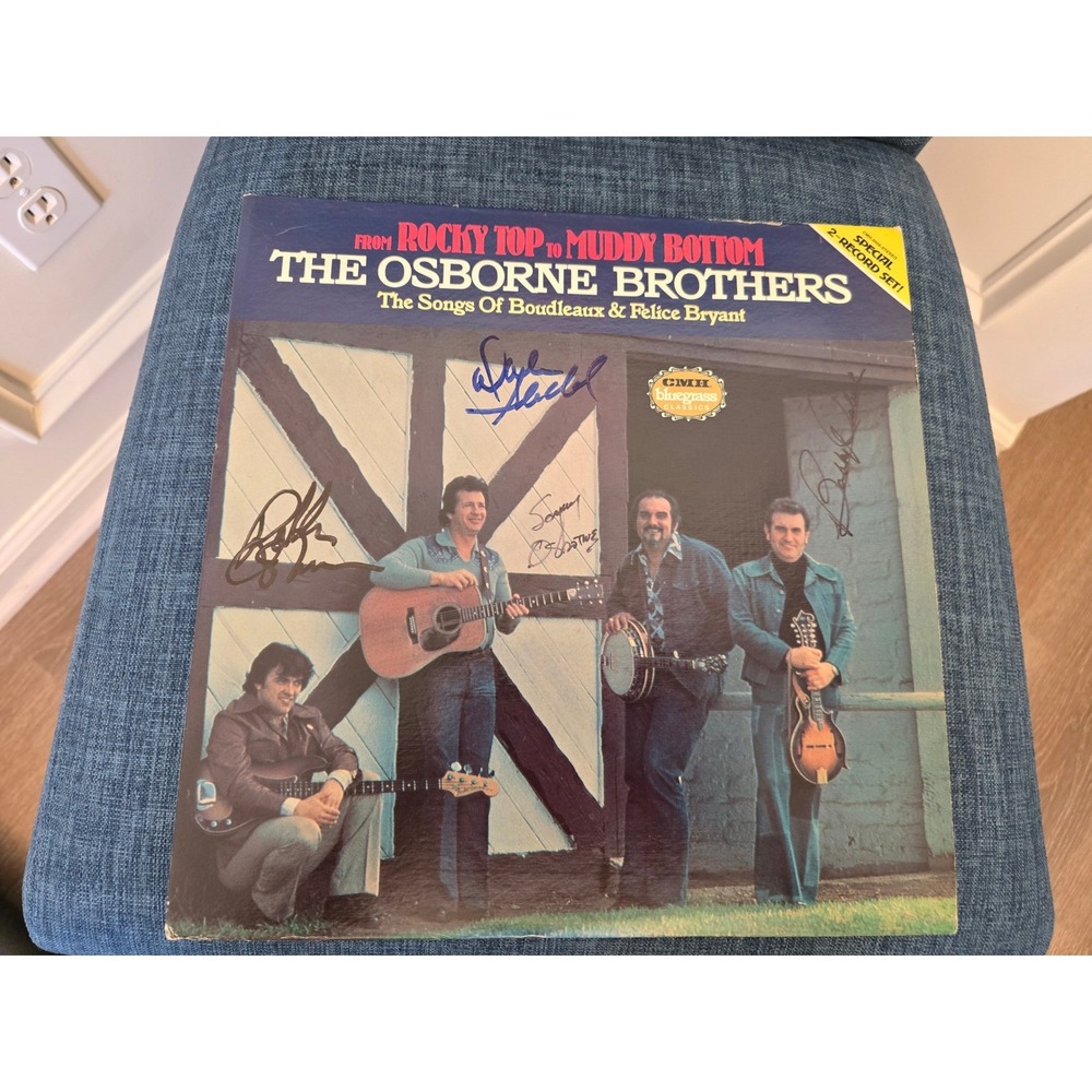 The Osborne Brothers Signed Vinyl Rocky Top to Muddy Bottom 2-LP 1977 CMH-9008
